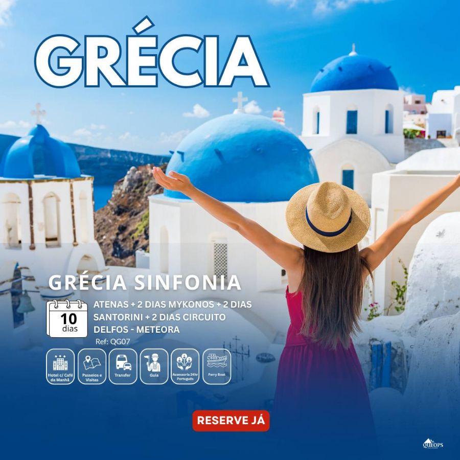 QG07 GRECIA SINFONIA  (ATENAS + MYCONOS + SANTORINI + DELFOS - METEORA)
